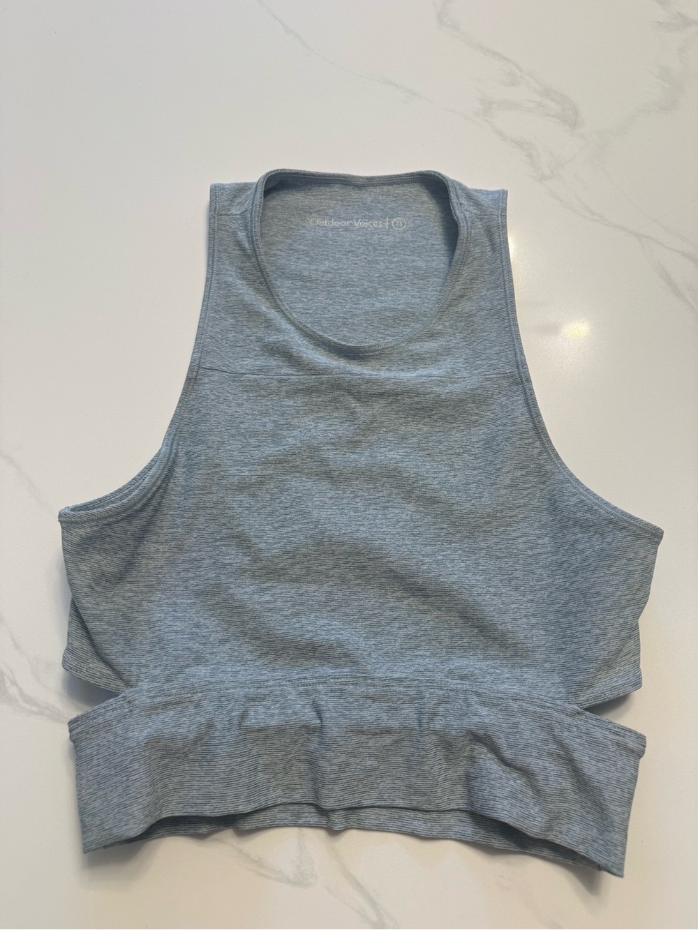 Outdoor Voices Light Heather Gray Cropped Athletic Tank
